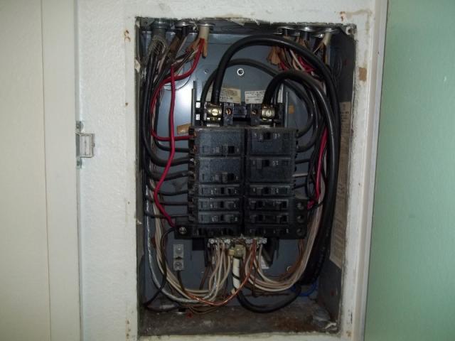 Electrical service panel without cover